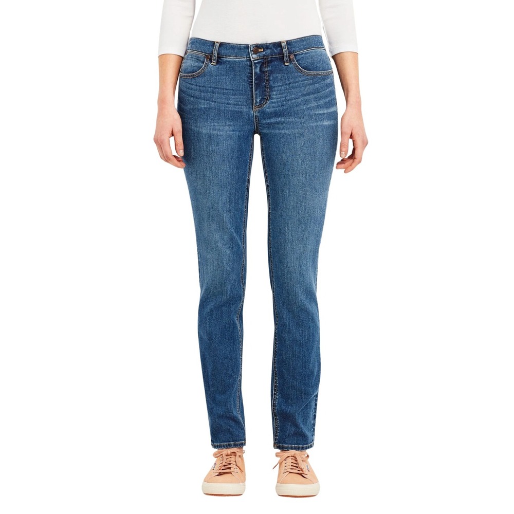 Talbots Jeans 14 Petite Blue Flawless Five-Pocket Straight Leg Denim Cotton
